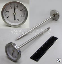 Термометр биметаллический V160-01 (0...+60°С, с удлинненным щупом).